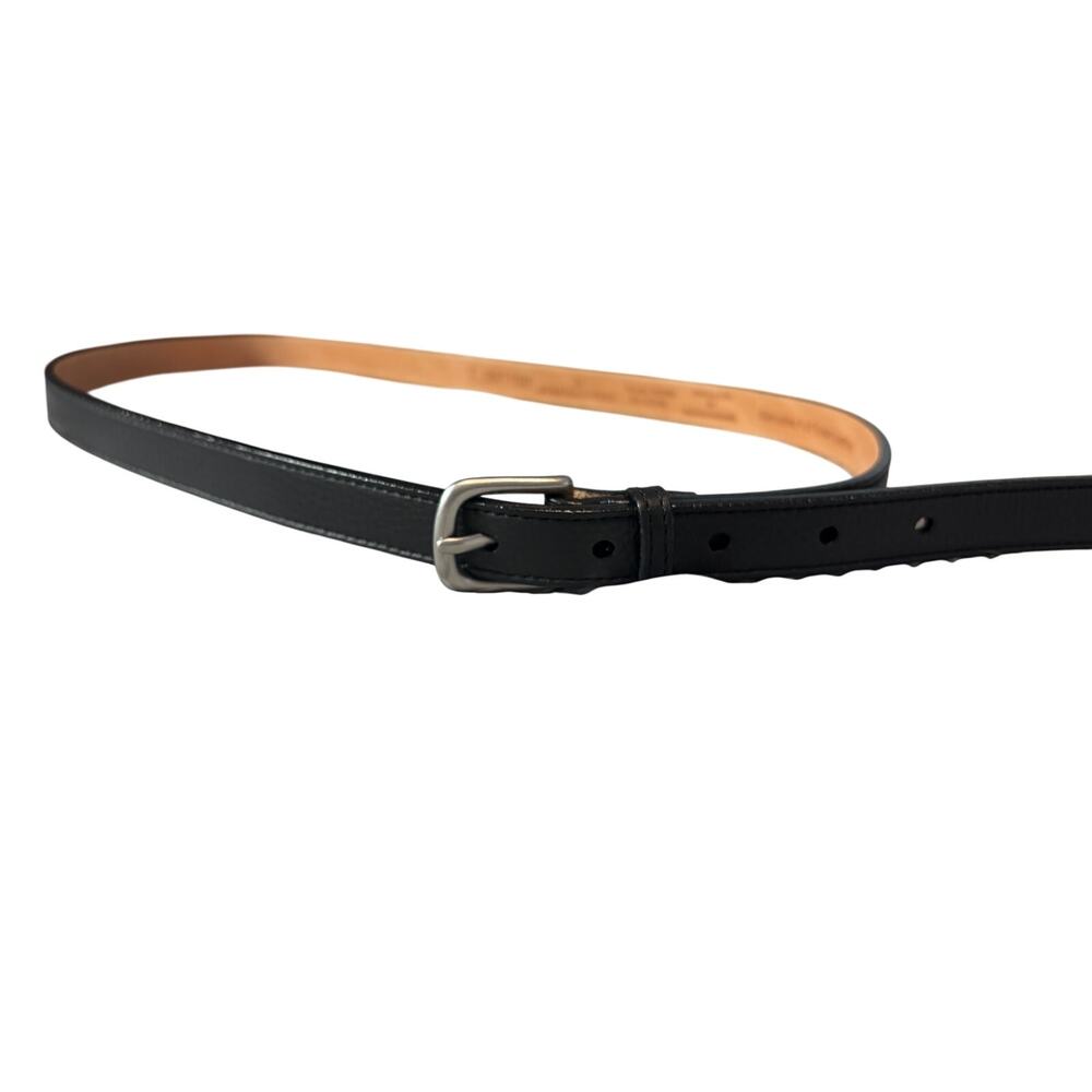 L.L.‎ Bean Signature Black Full Grain Leather Belt Made in USA Silver Buckle 11